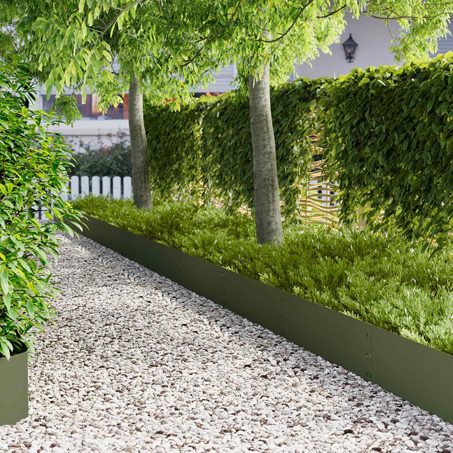 Gjerdekant 20 pcs 100 x 30 cm Stål Olivengrønn
