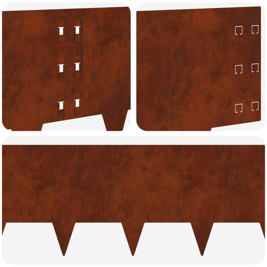 Gjerdekant 10 pcs 100 x 30 cm Stål Rusten