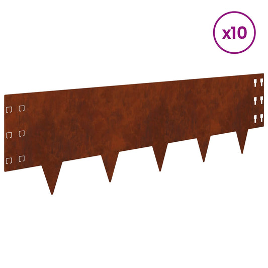 Gjerdekant 10 pcs 100 x 30 cm Stål Rusten