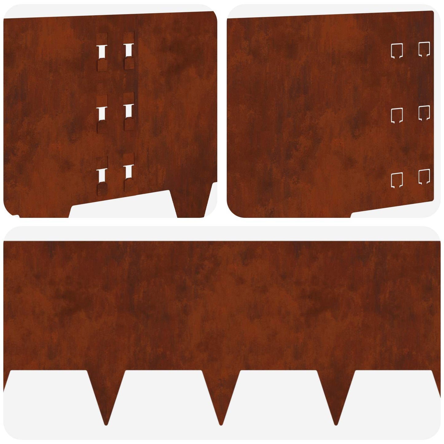 Gjerdekant 20 pcs 100 x 30 cm Stål Rusten