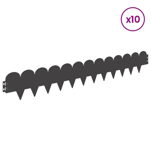 Gjerdekant 10 pcs 103 x 15 cm Stål Svart