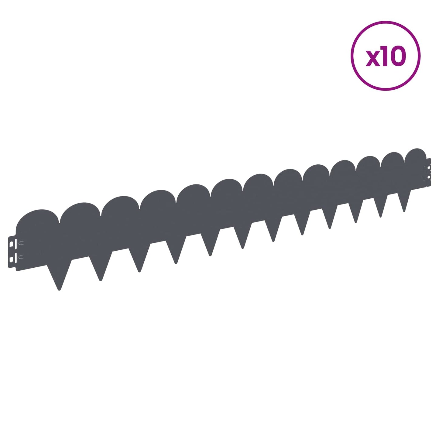 Gjerdekant 10 pcs 103 x 15 cm Stål Antrasitt