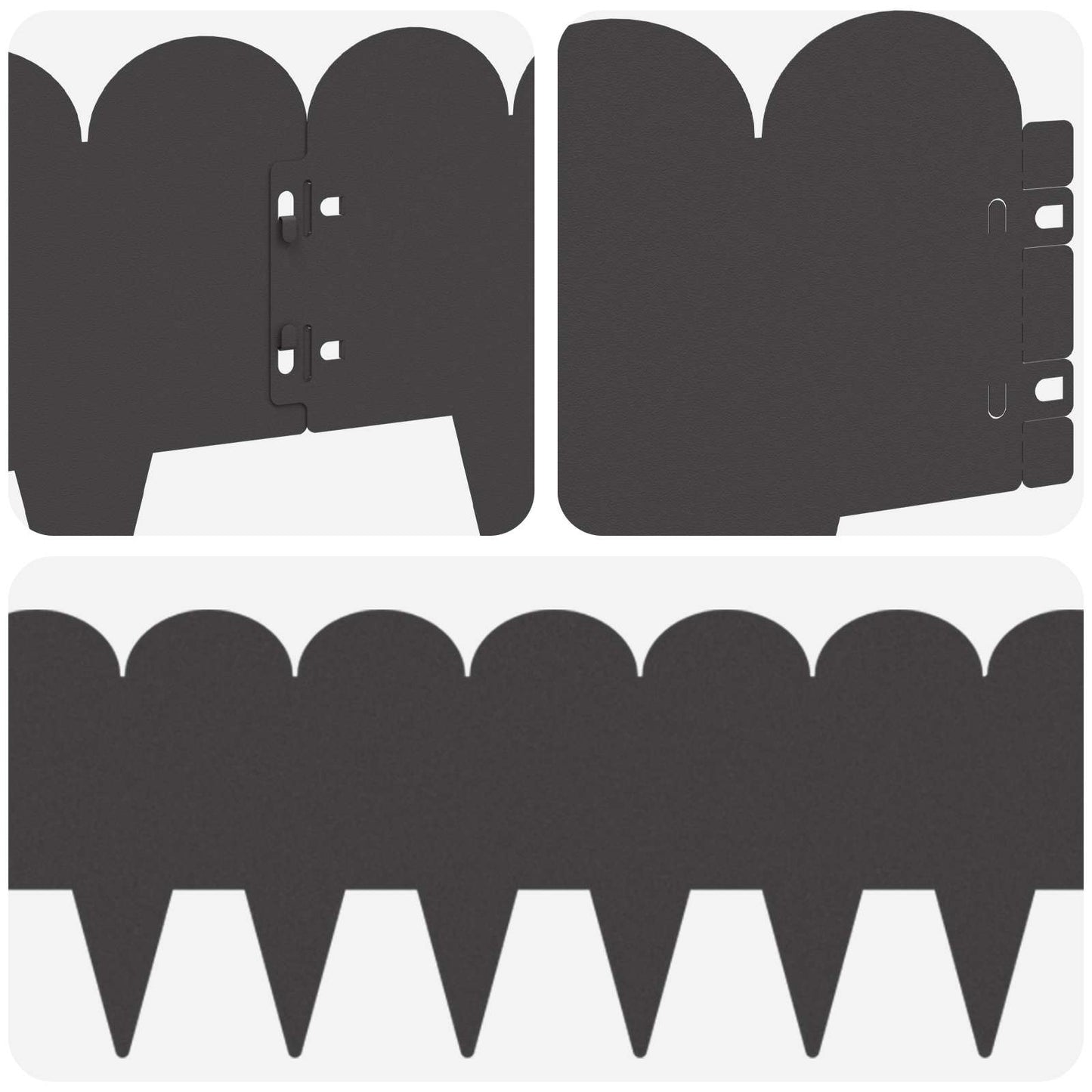 Gjerdekant 30 pcs 103 x 20 cm Stål Svart