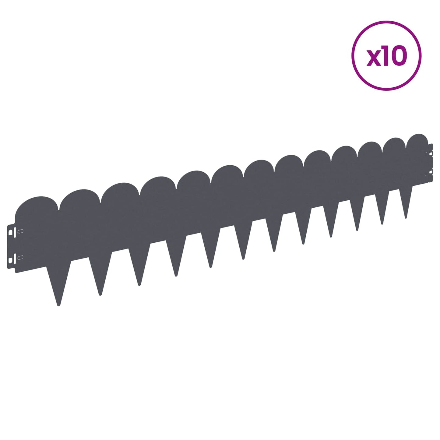 Gjerdekant 10 pcs 103 x 20 cm Stål Antrasitt