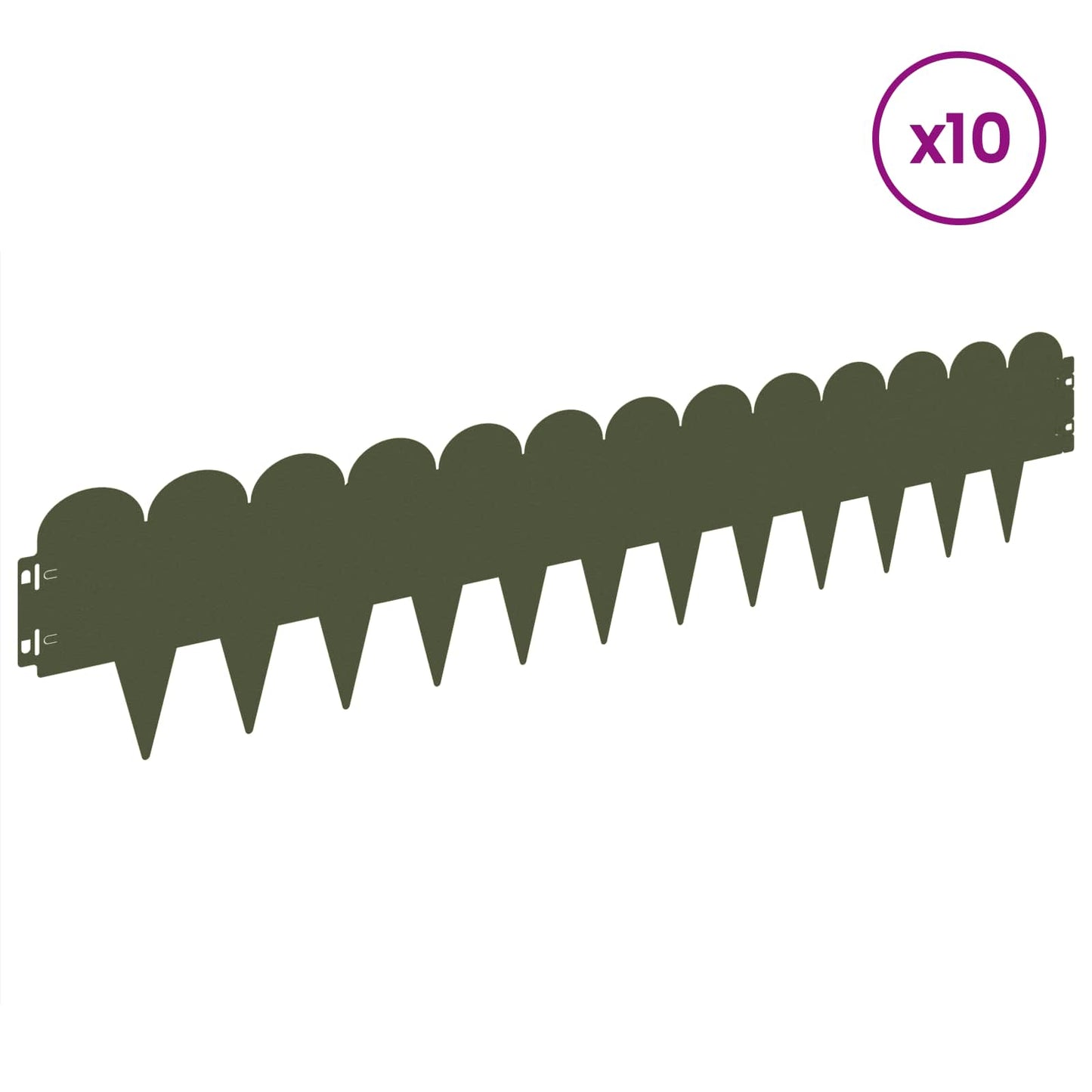 Gjerdekant 10 pcs 103 x 20 cm Stål Olivengrønn