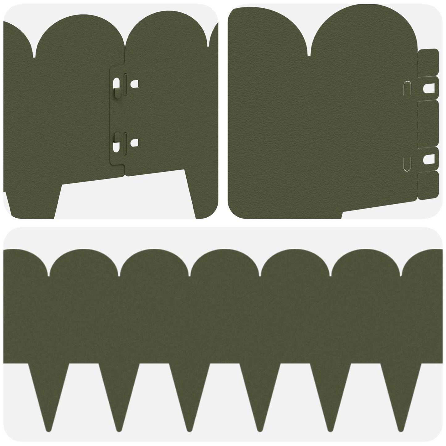 Gjerdekant 20 pcs 103 x 20 cm Stål Olivengrønn