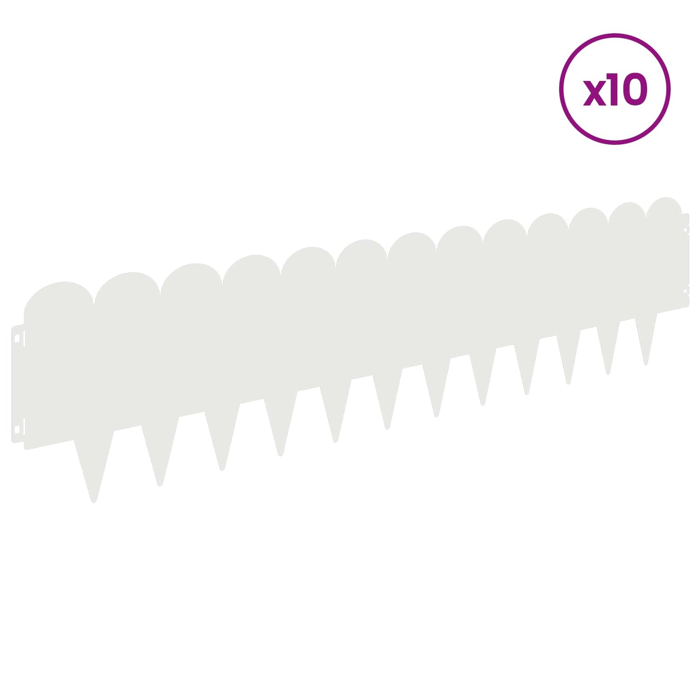 Gjerdekant 10 pcs 103 x 25 cm Stål Hvit