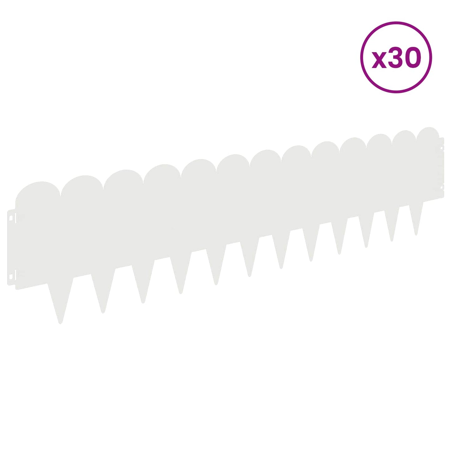 Gjerdekant 30 pcs 103 x 25 cm Stål Hvit