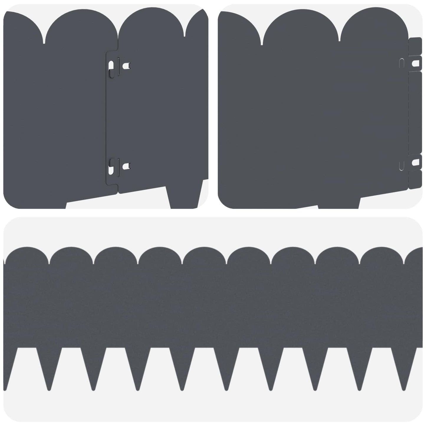 Gjerdekant 30 pcs 103 x 25 cm Stål Antrasitt