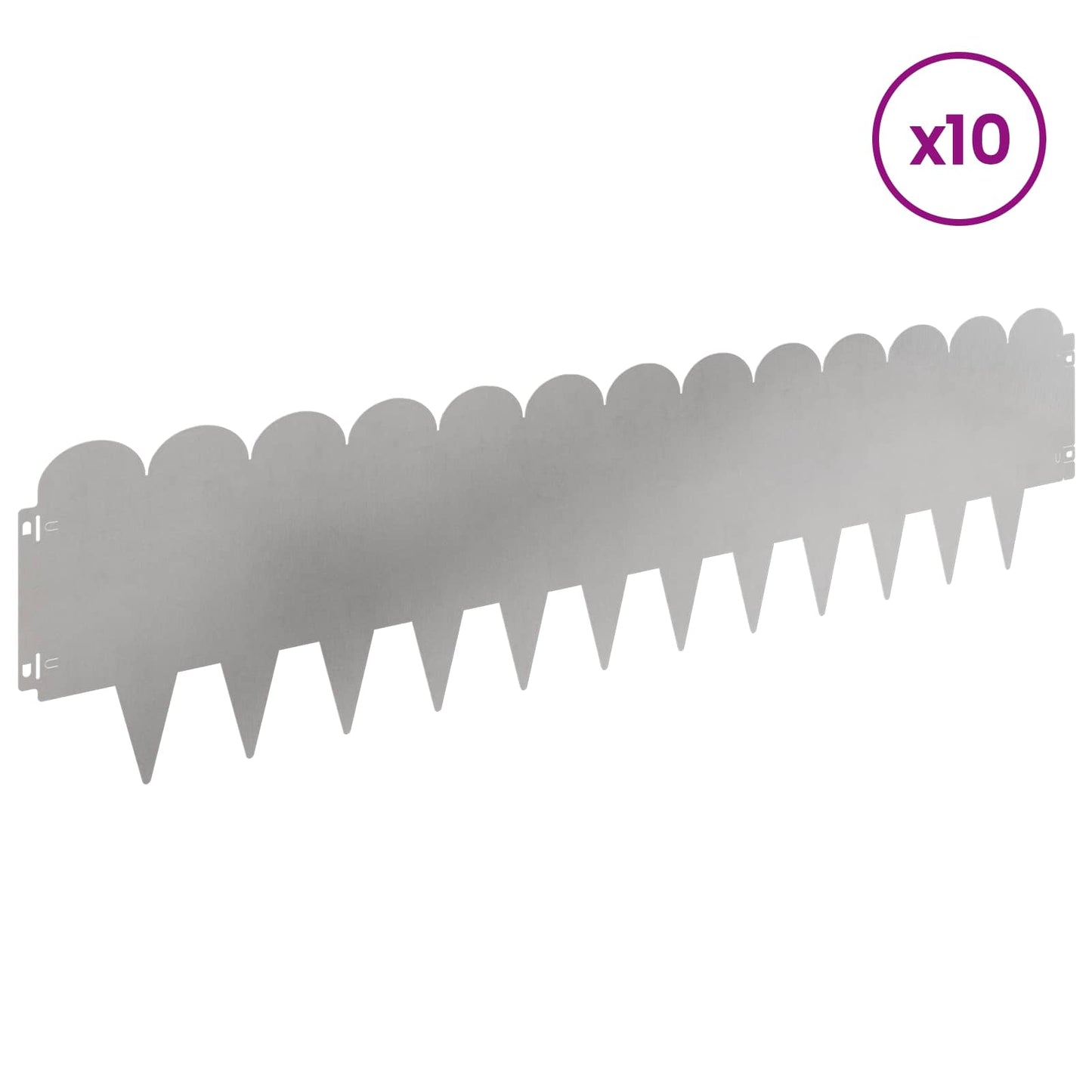 Gjerdekant 10 pcs 103 x 25 cm Stål Sølv