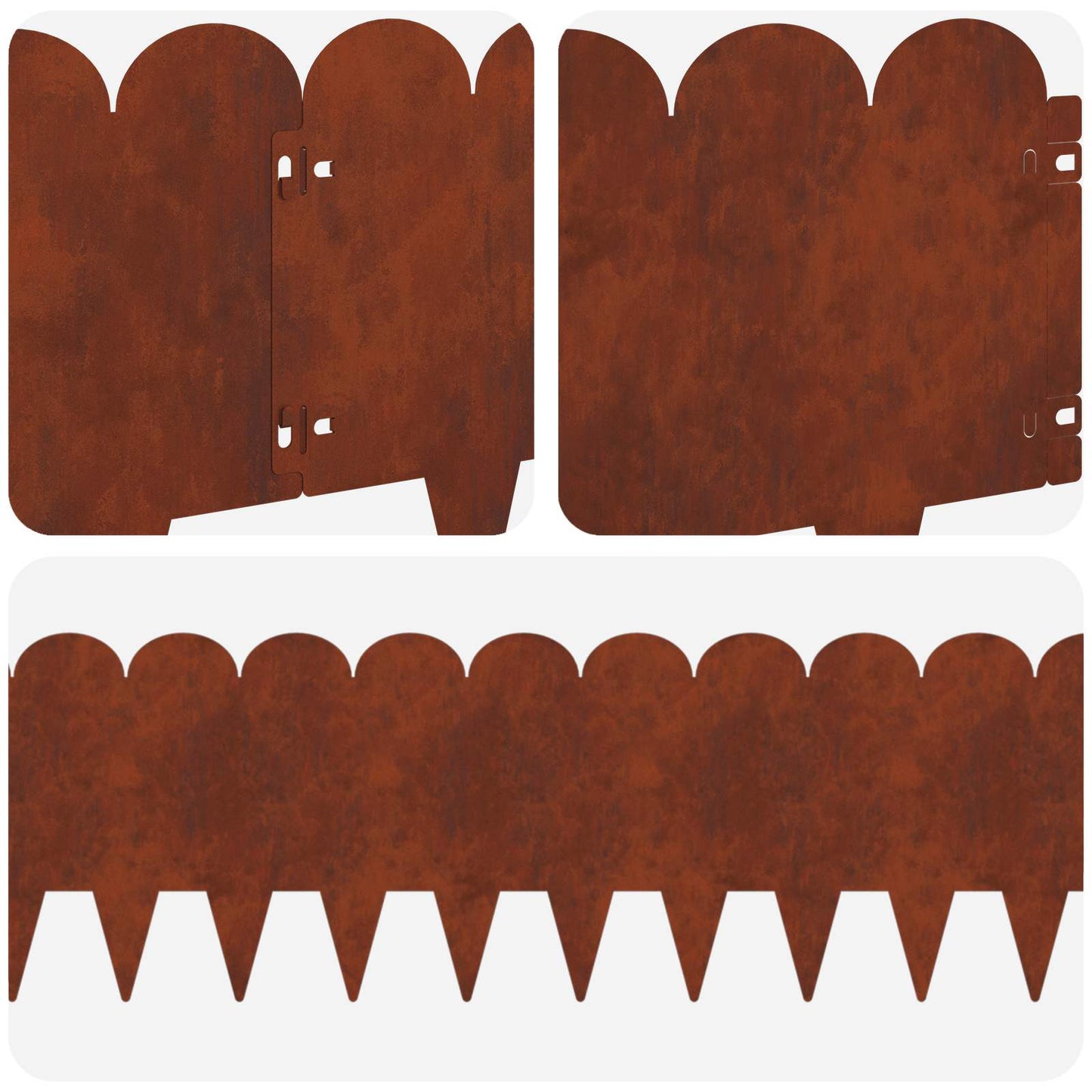Gjerdekant 20 pcs 103 x 25 cm Stål Rusten
