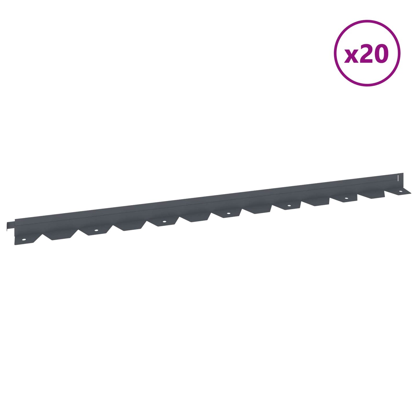 Gjerdekant 20 pcs 102 x 4 x 4 cm Stål Antrasitt