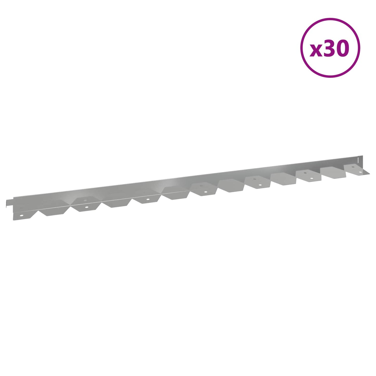 Gjerdekant 30 pcs 102 x 4 x 4 cm Stål Sølv