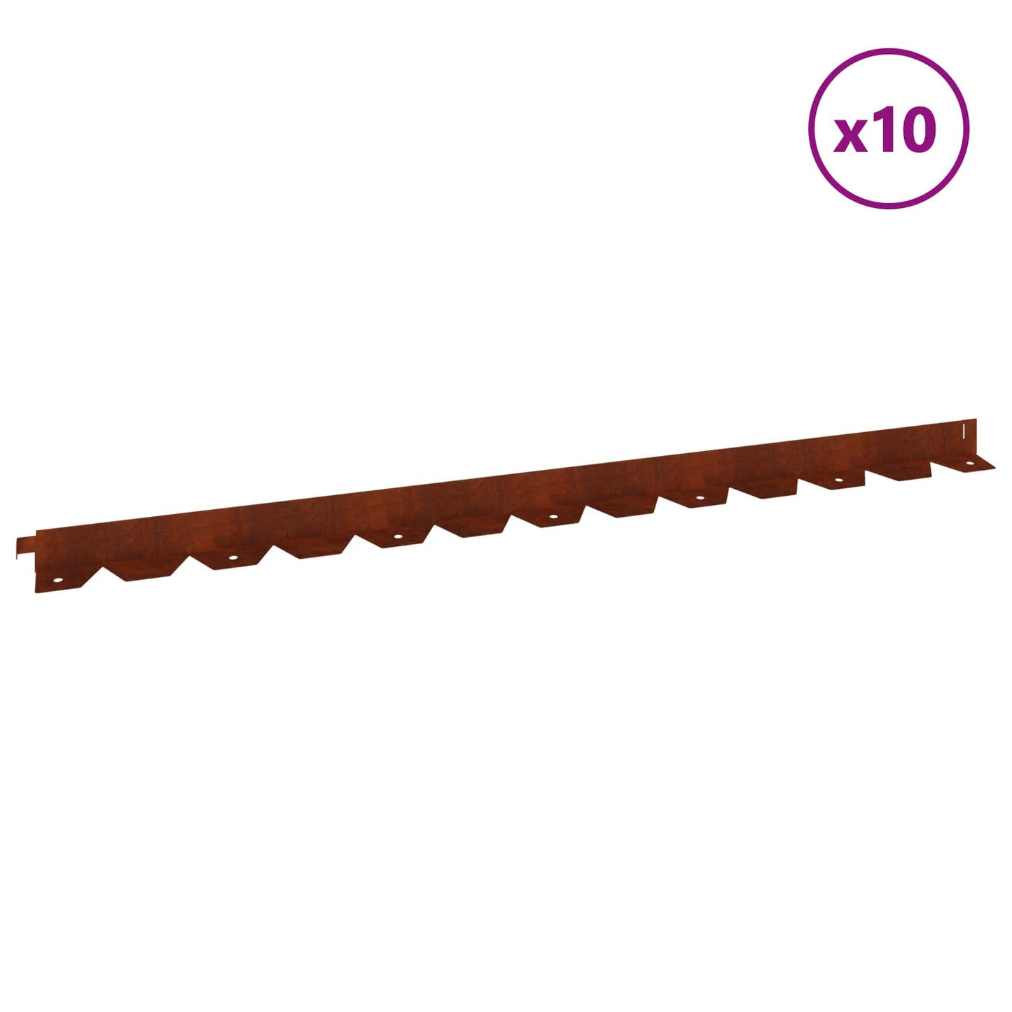 Gjerdekant 10 pcs 102 x 4 x 4 cm Stål Rusten