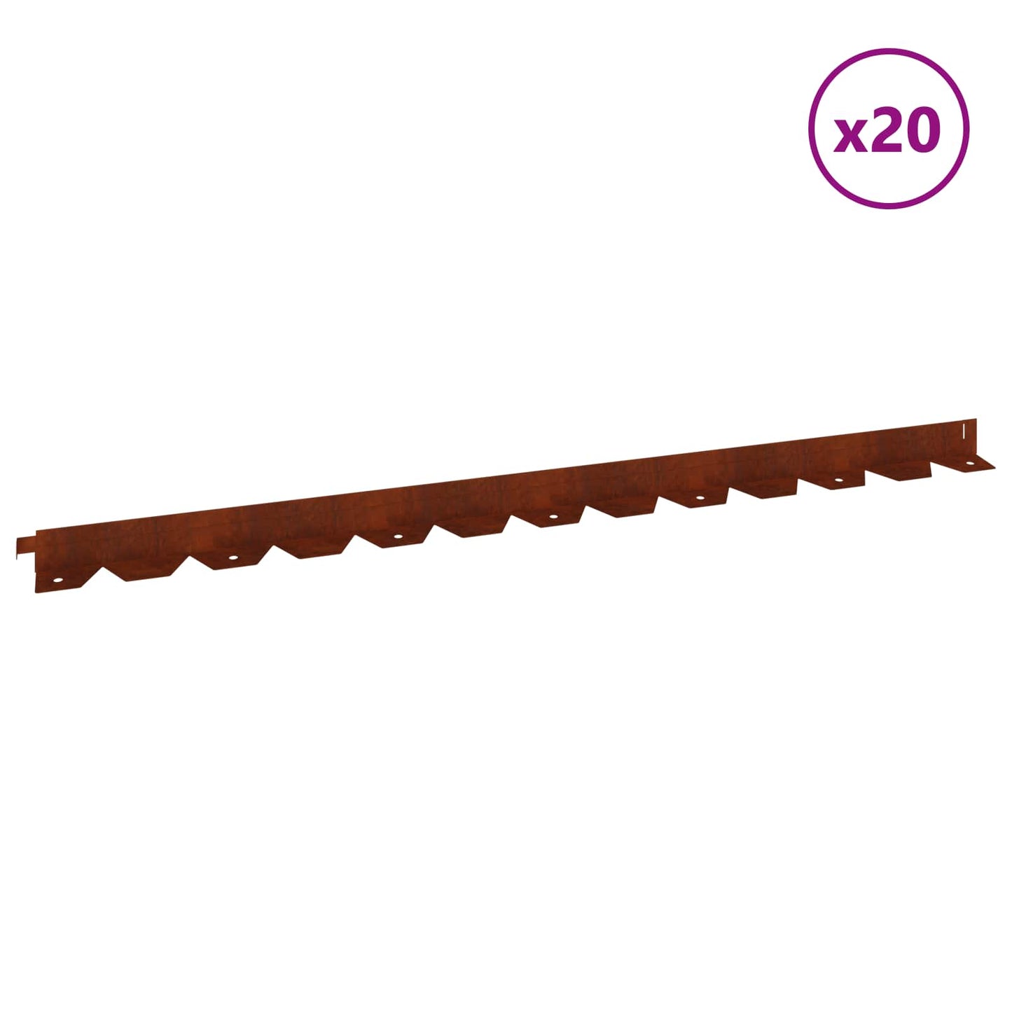 Gjerdekant 20 pcs 102 x 4 x 4 cm Stål Rusten