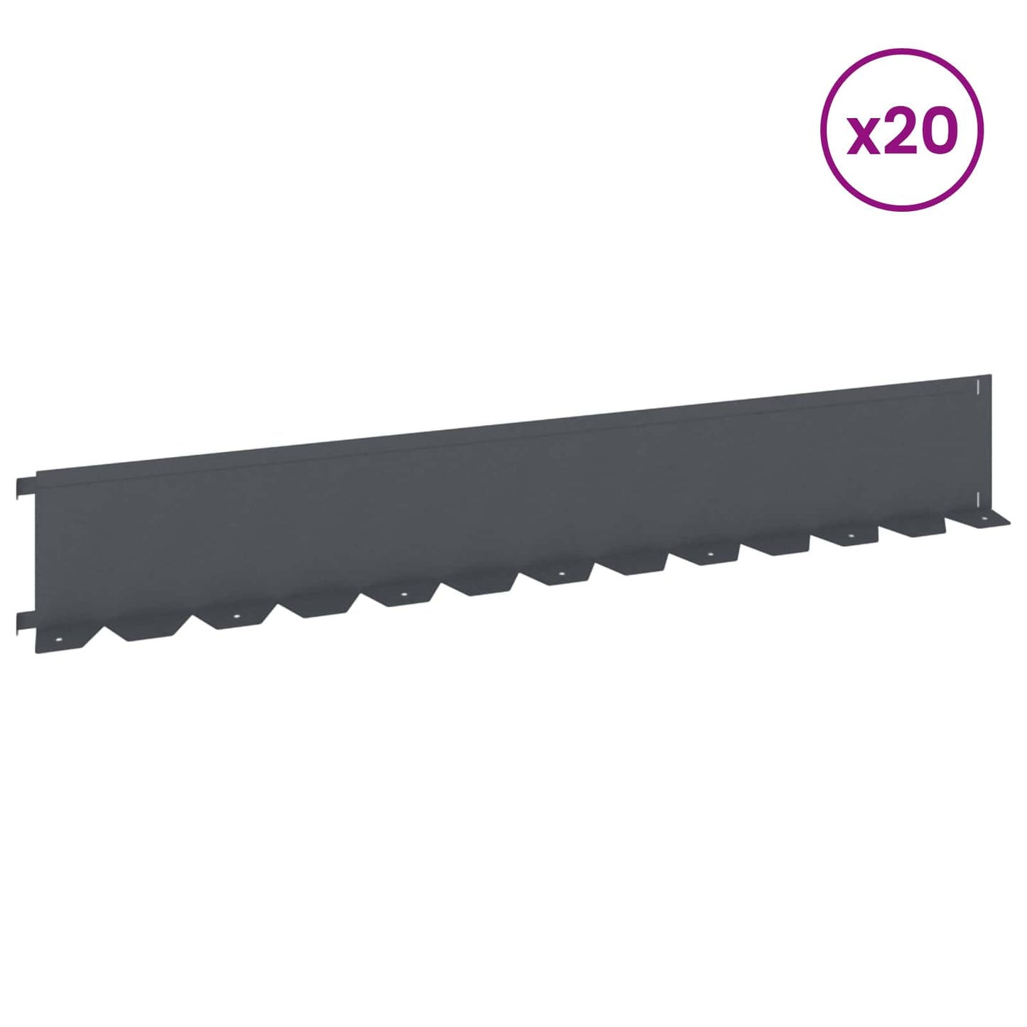 Gjerdekant 20 pcs 102 x 15 x 4 cm Stål Antrasitt