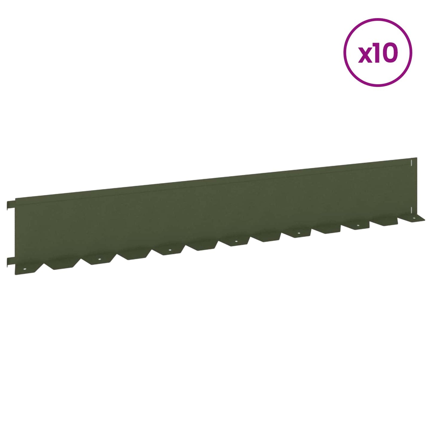 Gjerdekant 10 pcs 102 x 15 x 4 cm Stål Olivengrønn