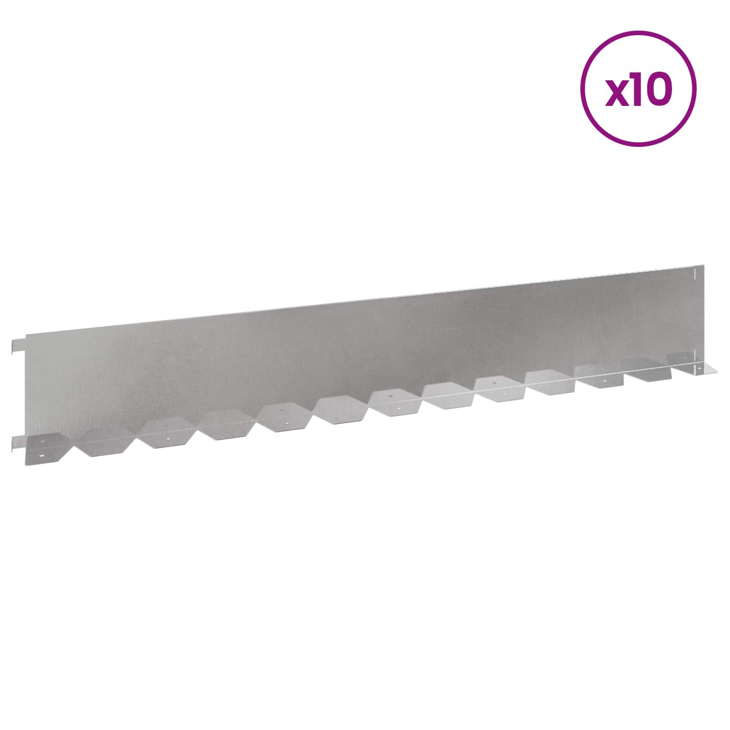 Gjerdekant 10 pcs 102 x 15 x 4 cm Stål Sølv