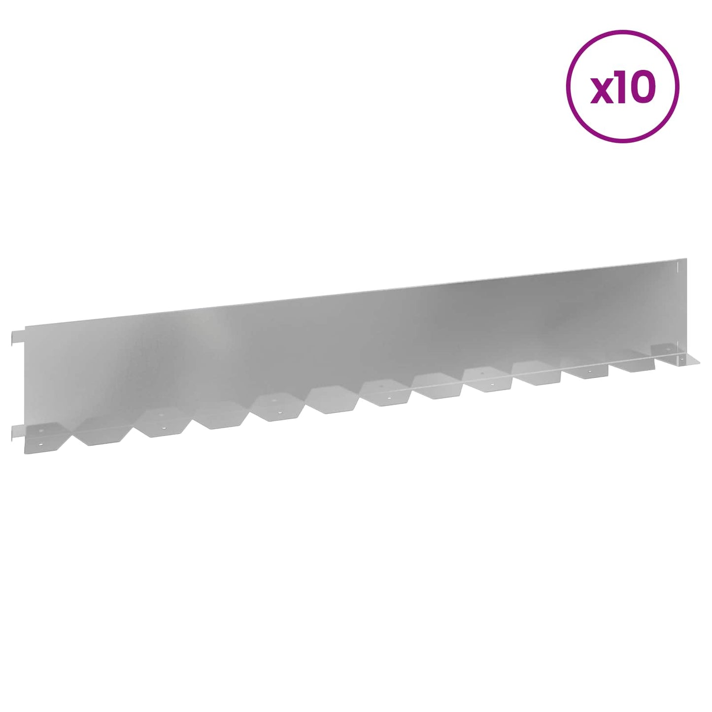 Gjerdekant 10 pcs 102 x 15 x 4 cm Stål Sølv