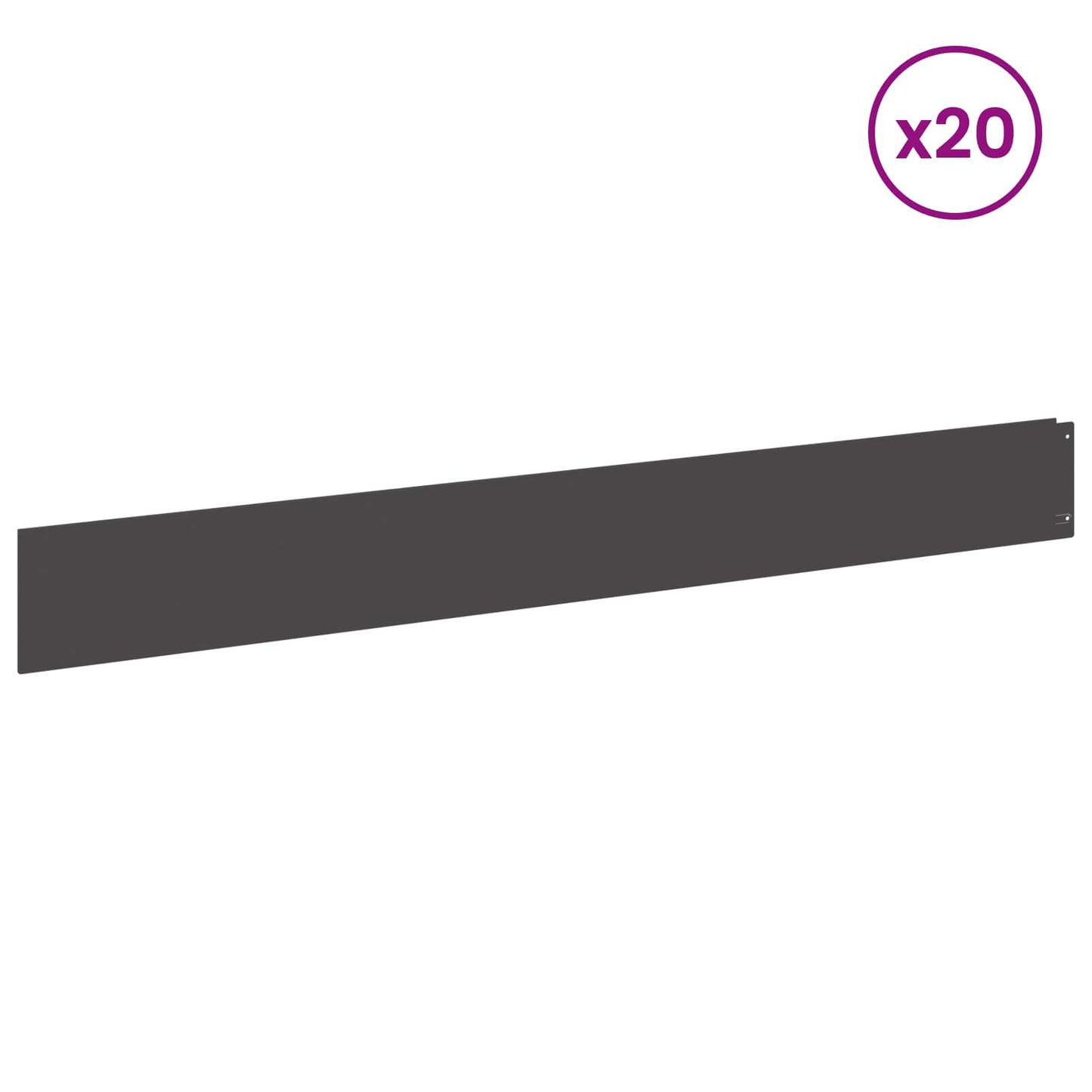 Gjerdekant 20 pcs 100 x 12 cm Stål Svart