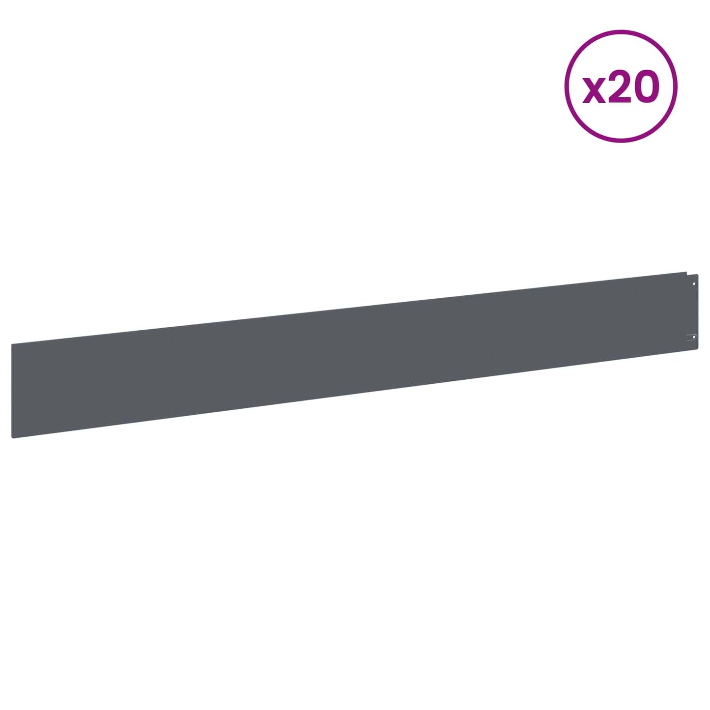Gjerdekant 20 pcs 100 x 12 cm Stål Antrasitt
