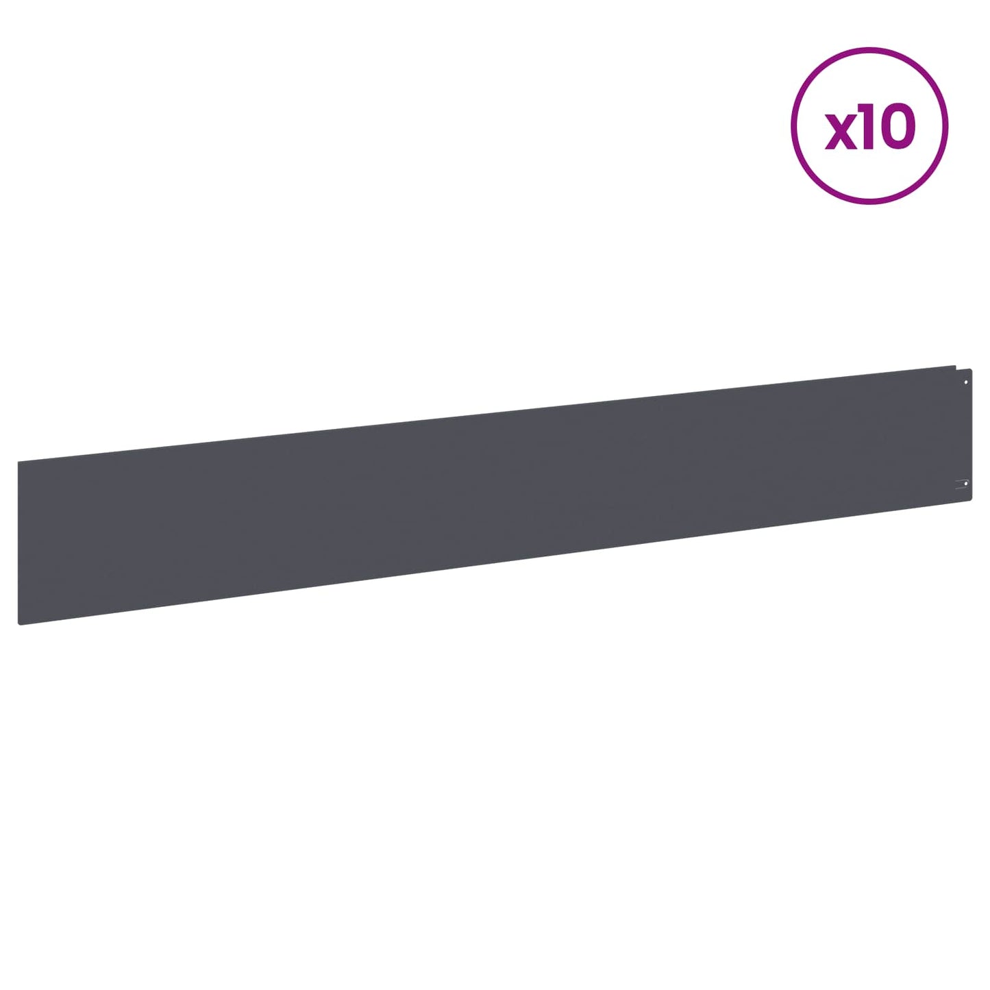 Gjerdekant 10 pcs 100 x 15 cm Stål Antrasitt