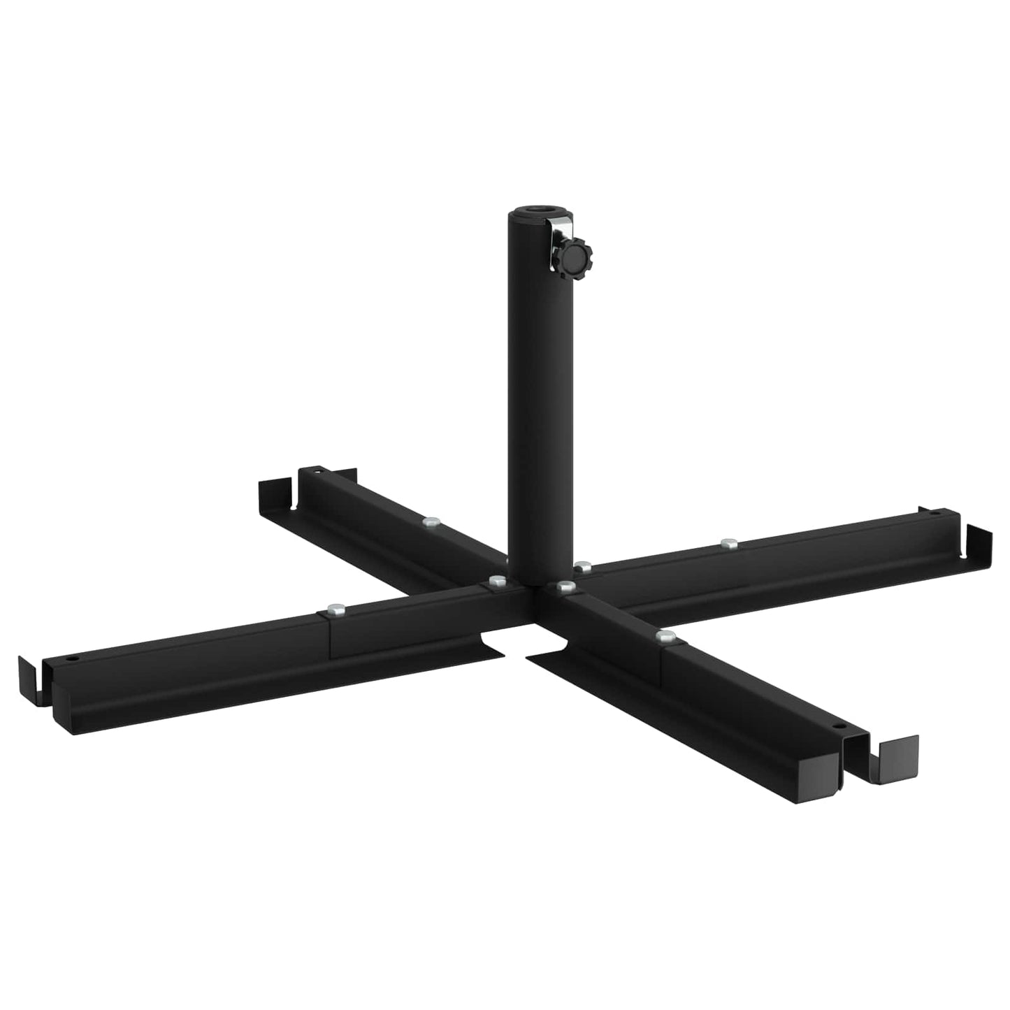 Parasolbase med kryssramme Svart Stål for 25–50 mm Pole