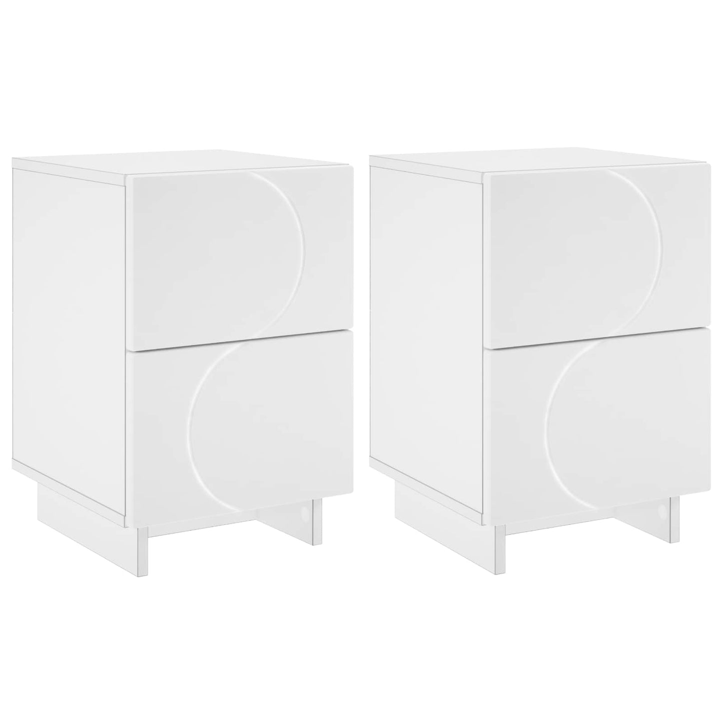 Nattbordskap 2 stk. Hvit 33,5 x 34,5 x 50 cm Konstruert tre