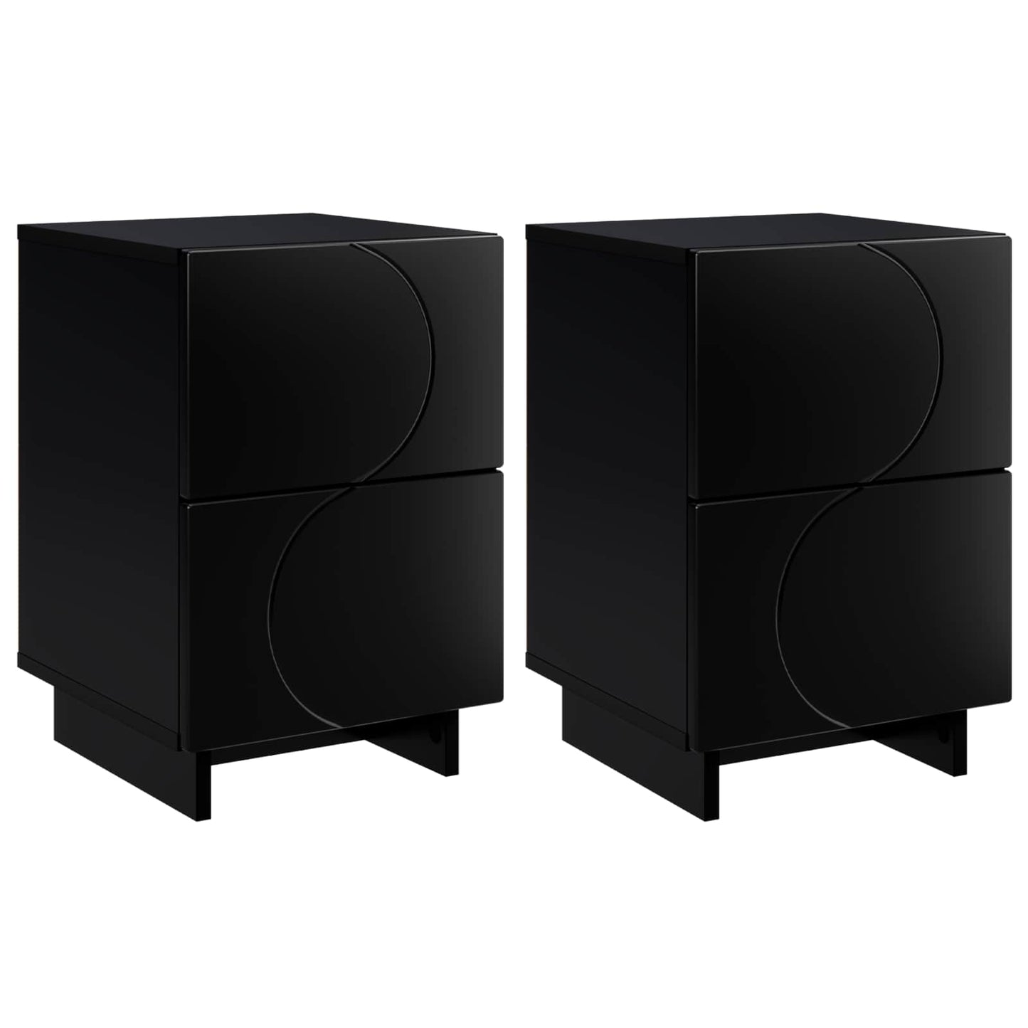 Nattbordskap 2 stk. Svart 33,5 x 34,5 x 50 cm Konstruert tre