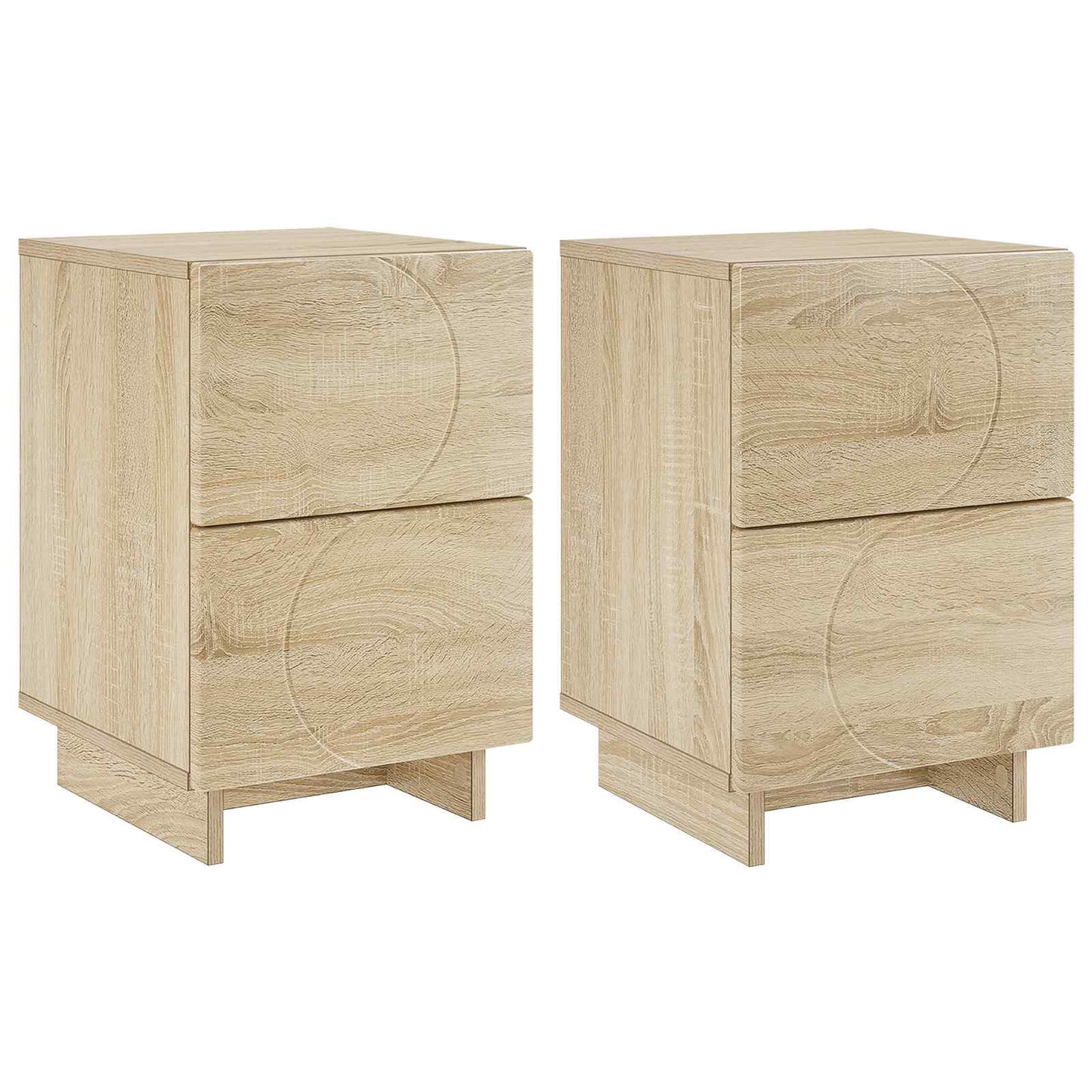 Nattbordskap 2 stk. Sonoma eik 33,5 x 34,5 x 50 cm