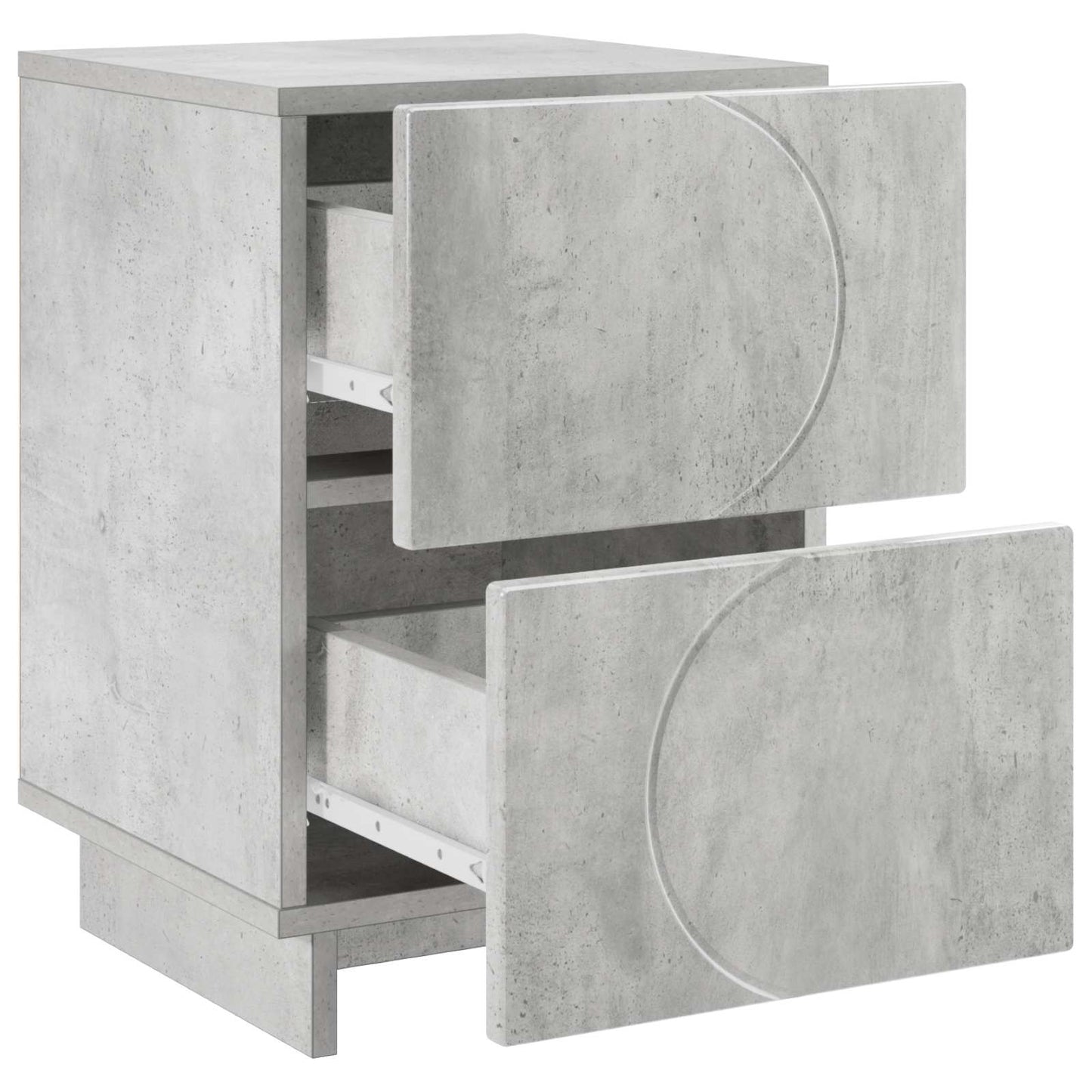 Nattbordskap 2 stk. Betonggrå 33,5 x 34,5 x 50 cm