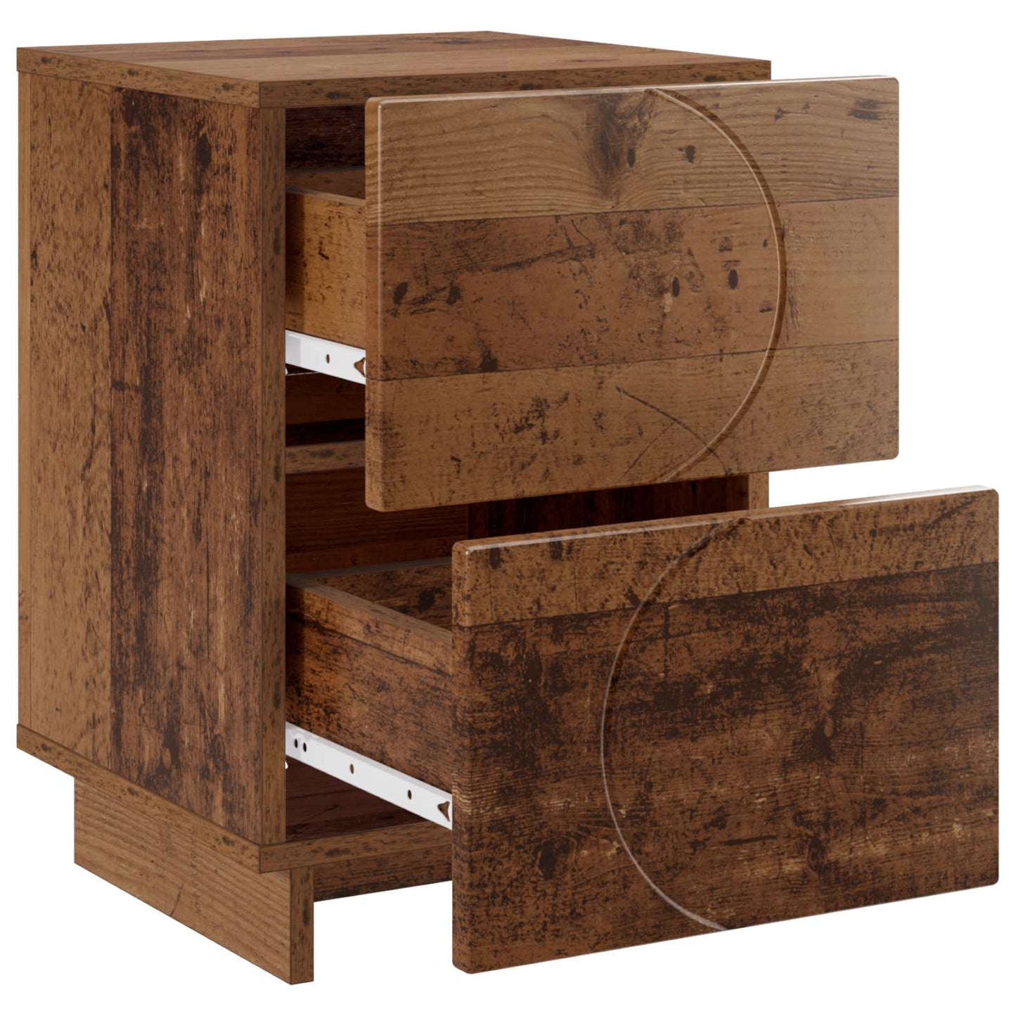 Nattbordskap 2 stk. Eiketre 33,5 x 34,5 x 50 cm Konstruert tre