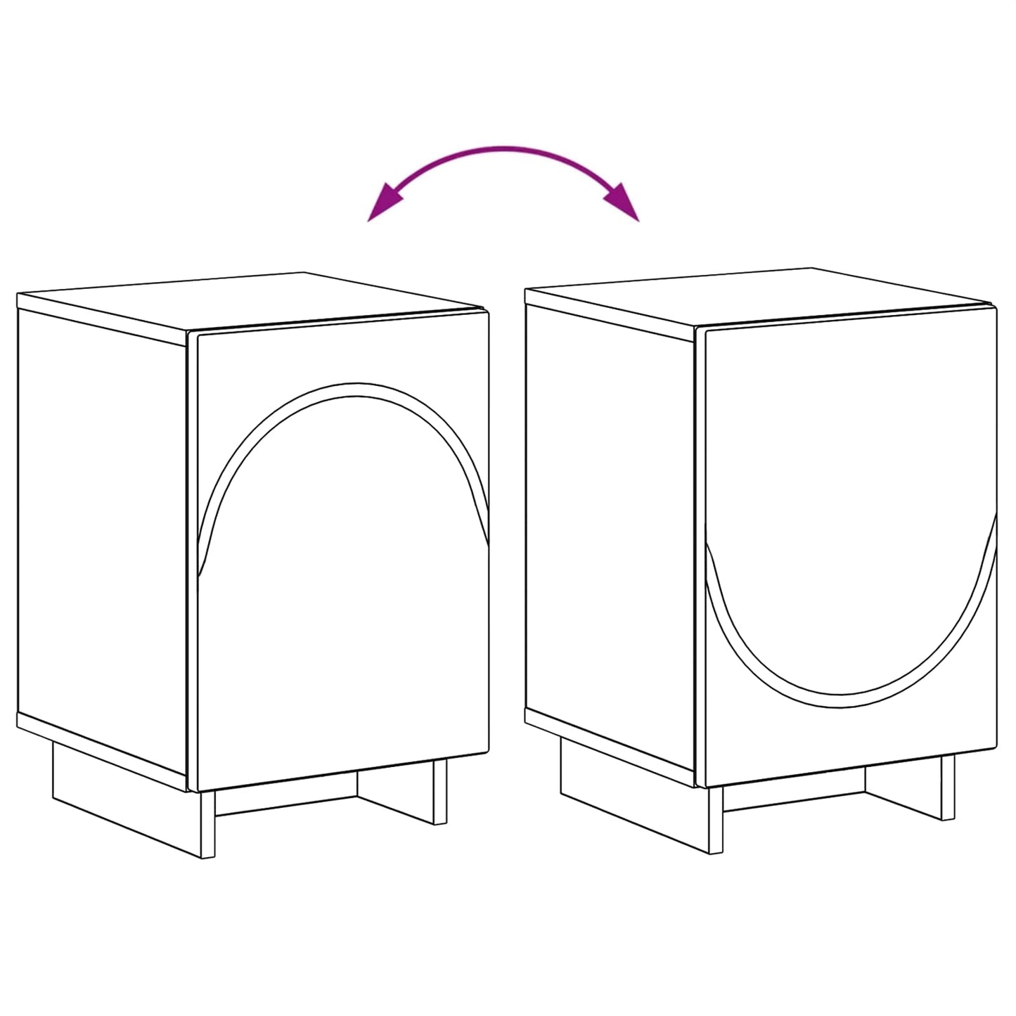 Nattbordskap Høgglans hvit 33,5 x 34,5 x 50 cm Konstruert tre