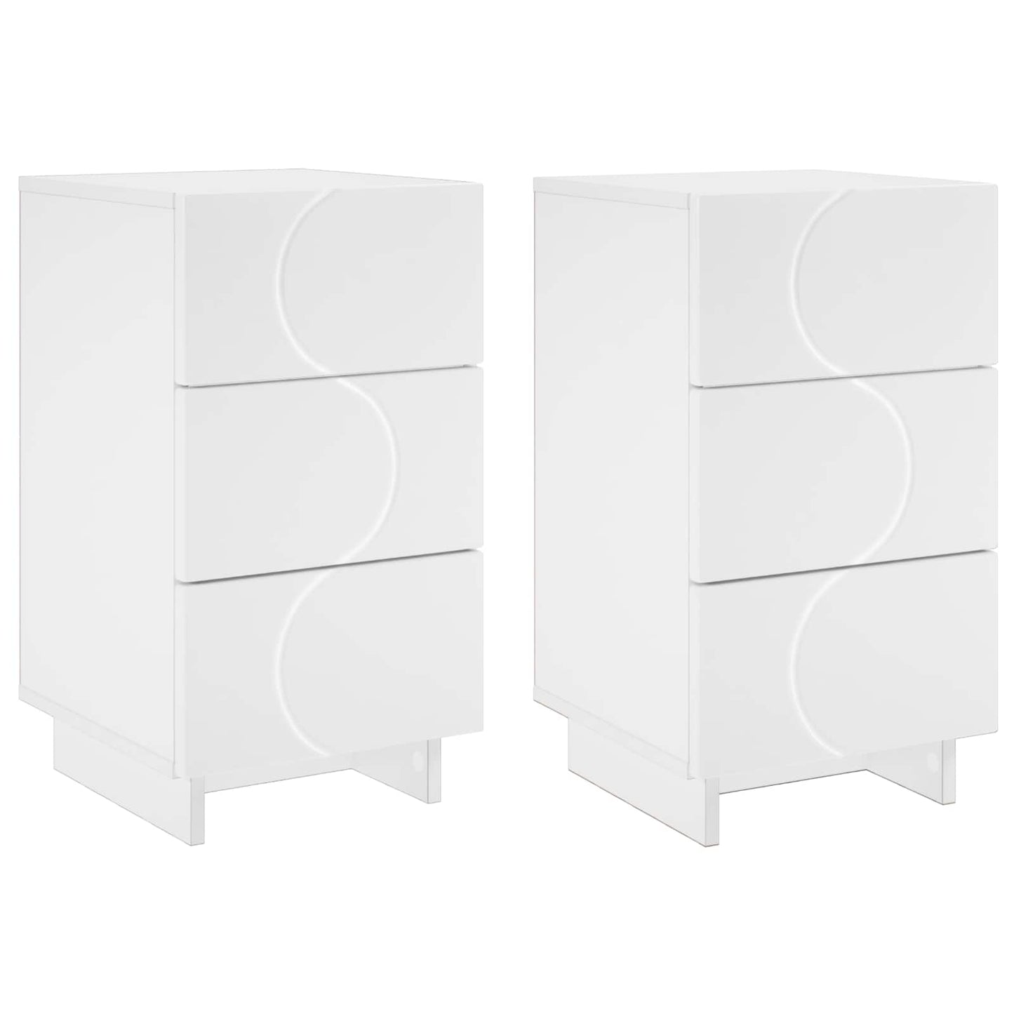 Nattbordskap 2 pcs Hvit 33,5 x 34,5 x 60 cm Konstruert tre