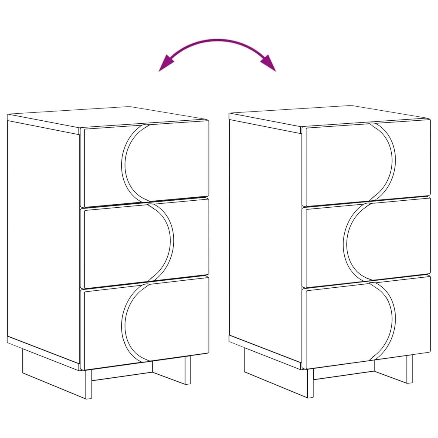 Nattbordskap Betonggrå 33,5 x 34,5 x 60 cm Konstruert tre