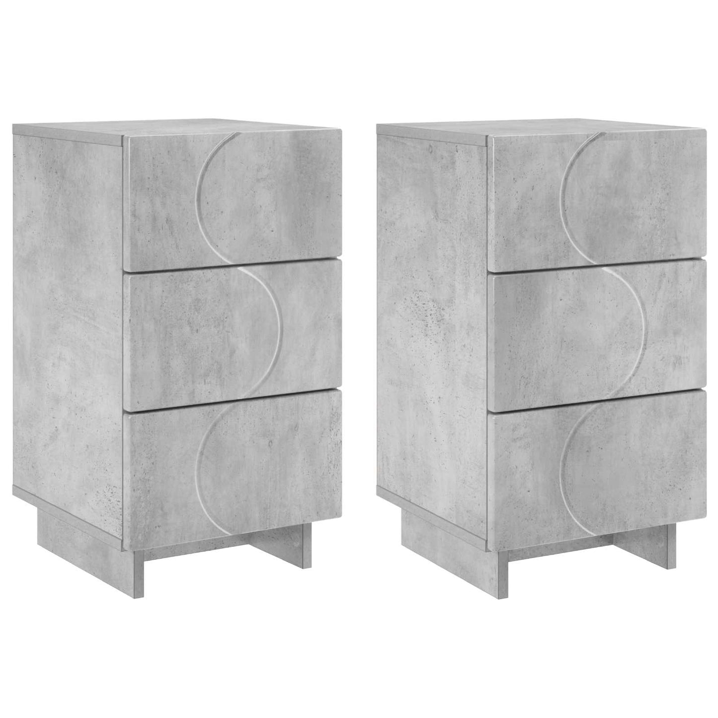 Nattbordskap 2 pcs Betonggrå 33,5 x 34,5 x 60 cm Konstruert tre
