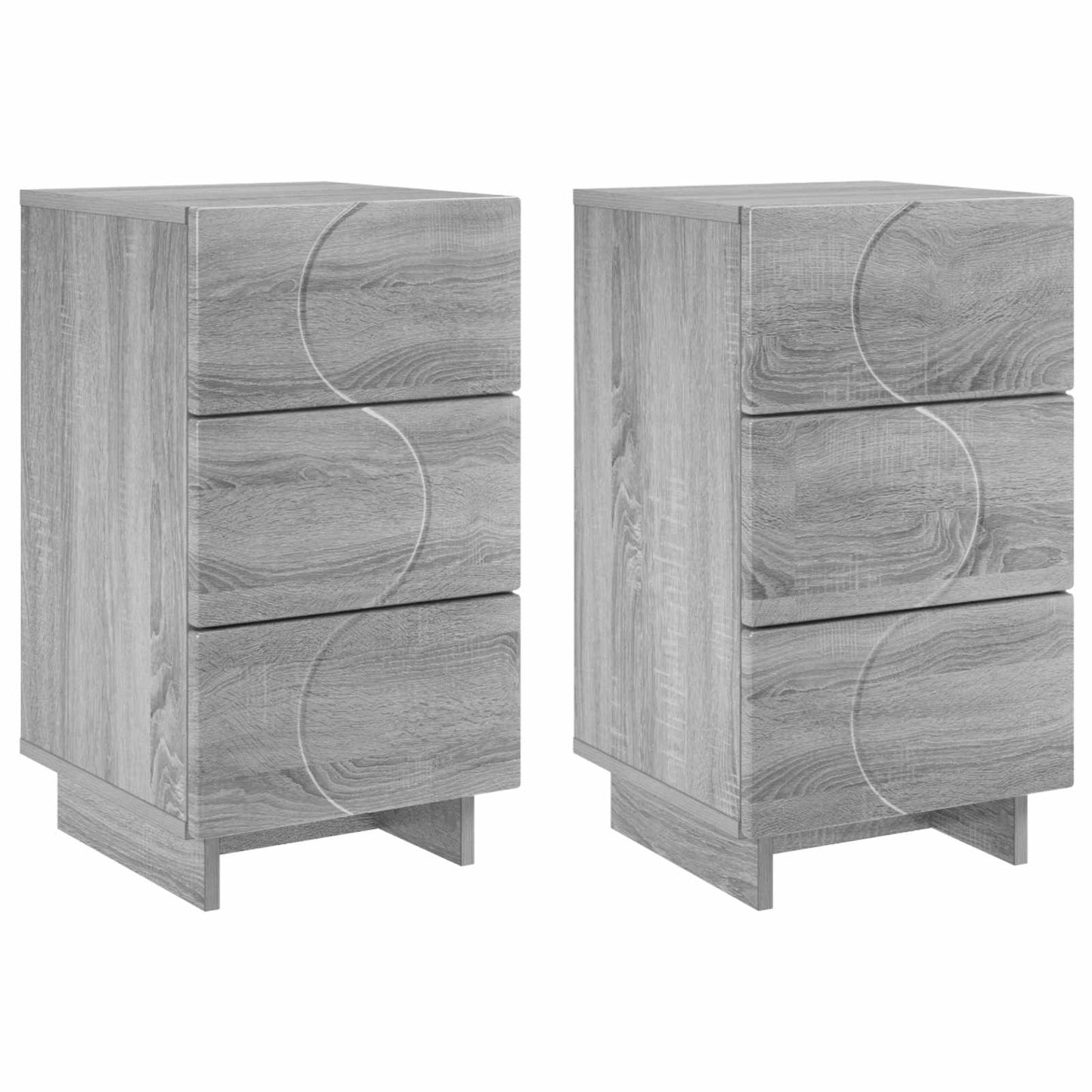 Nattbordskap 2 pcs Grå Sonoma 33,5 x 34,5 x 60 cm