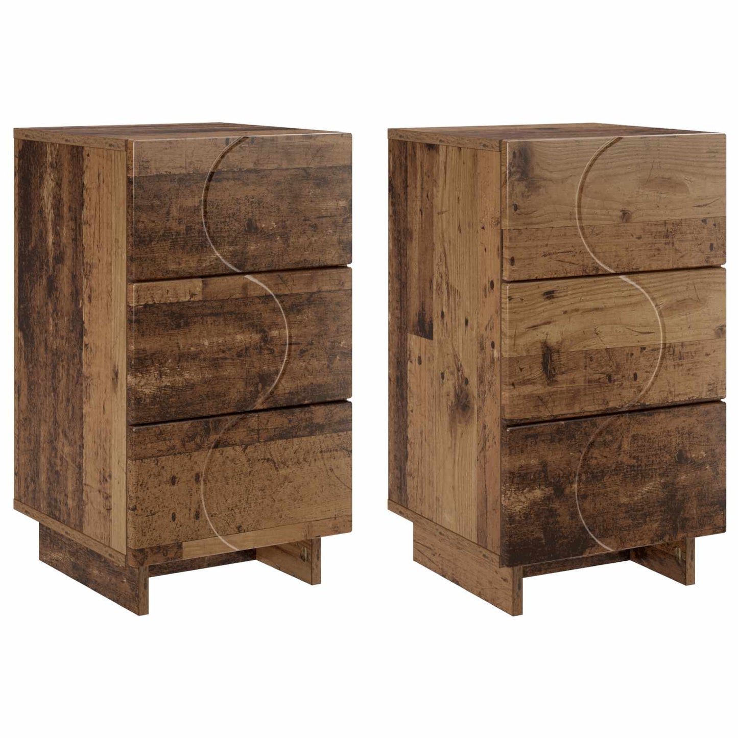 Nattbordskap 2 pcs Gammelt tre 33,5 x 34,5 x 60 cm