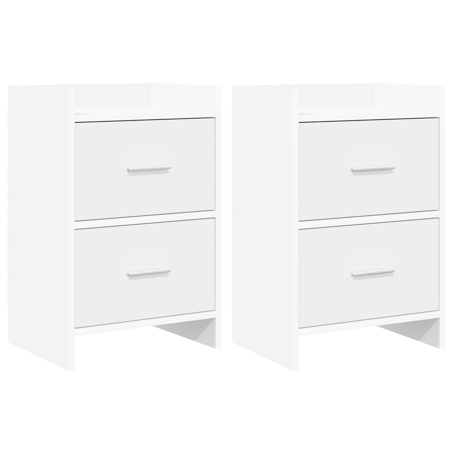 Nattbord 2 pcs Hvit 40 x 30 x 60 cm Konstruert tre