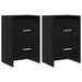 Nattbord 2 pcs Svart eik 40 x 30 x 60 cm Konstruert tre