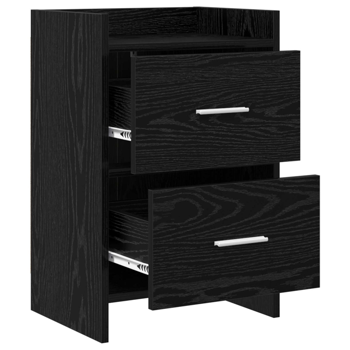 Nattbord 2 pcs Svart eik 40 x 30 x 60 cm Konstruert tre