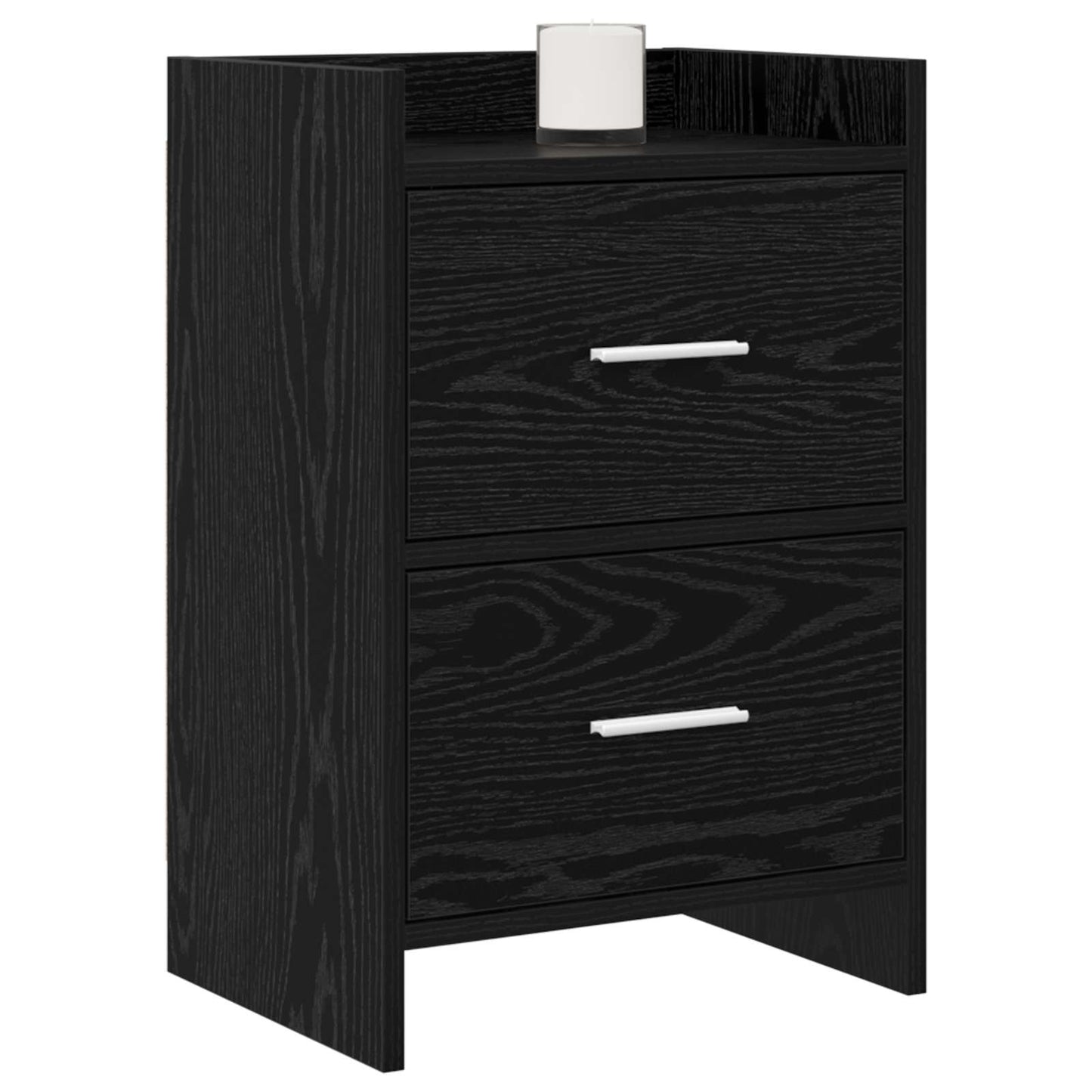 Nattbord 2 pcs Svart eik 40 x 30 x 60 cm Konstruert tre