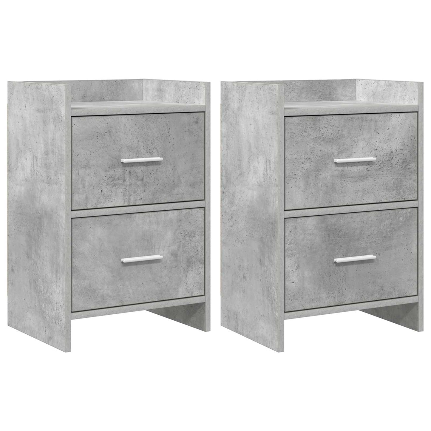 Nattbord 2 pcs Betonggrå 40 x 30 x 60 cm Konstruert tre