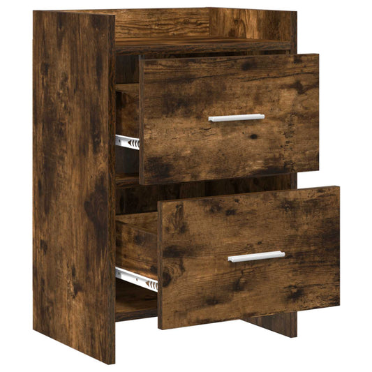 Nattbord 2 pcs Røkt Eik 40 x 30 x 60 cm Konstruert tre