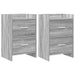 Nattbord 2 pcs Grå Sonoma 40 x 30 x 60 cm Konstruert tre