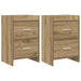 Nattbord 2 pcs Artisan eik 40 x 30 x 60 cm Konstruert tre