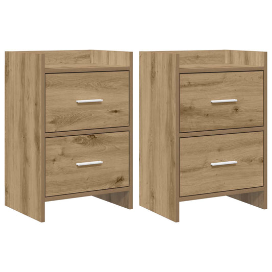 Nattbord 2 pcs Artisan eik 40 x 30 x 60 cm Konstruert tre