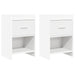 Nattbord 2 pcs Hvit 40 x 30 x 60 cm Konstruert tre