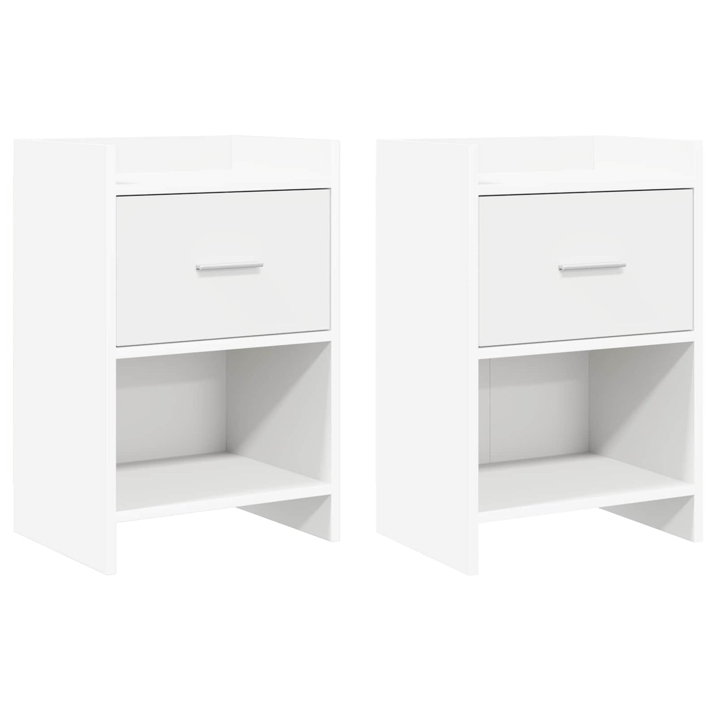 Nattbord 2 pcs Hvit 40 x 30 x 60 cm Konstruert tre