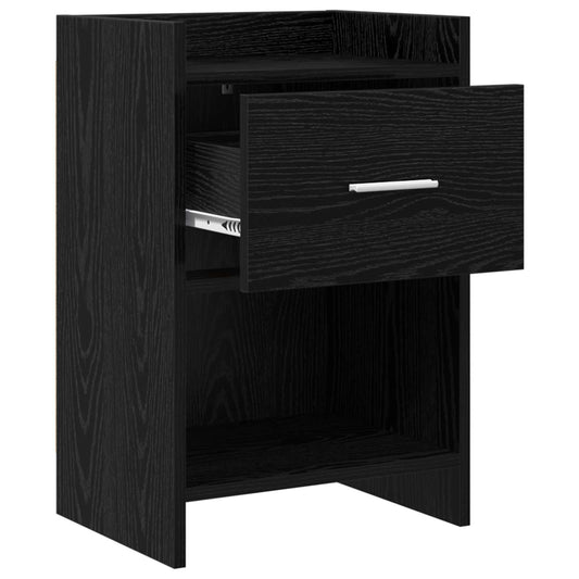 Nattbord Svart eik 40 x 30 x 60 cm Konstruert tre